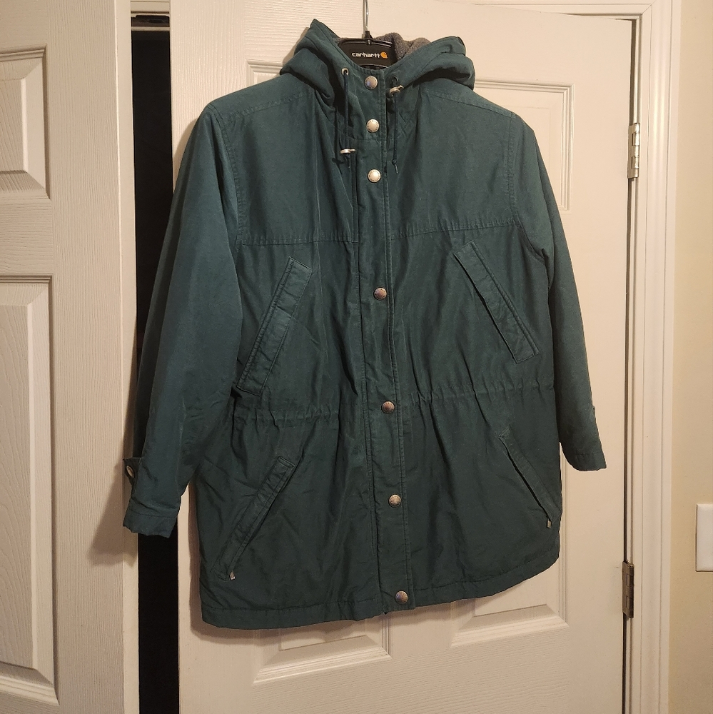 Eddie Bauer women's size medium green utility hoodie jacket